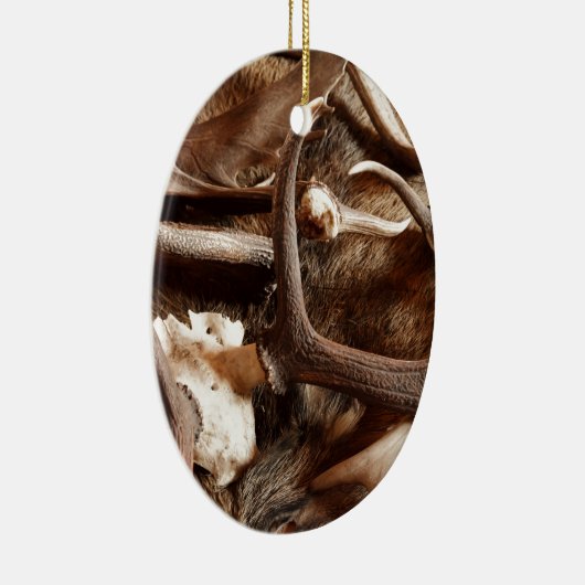 ギフトのアイディアのハンターを捜すシカのオオシカのアメリカヘラジカの(雄ジカの)枝角 セラミックオーナメント (右)