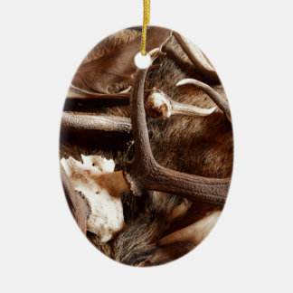 ギフトのアイディアのハンターを捜すシカのオオシカのアメリカヘラジカの(雄ジカの)枝角 セラミックオーナメント