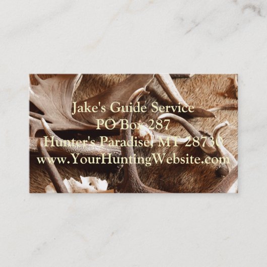 ギフトのアイディアのハンターを捜すシカのオオシカのアメリカヘラジカの(雄ジカの)枝角 名刺 (正面)
