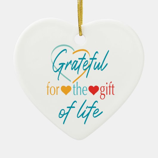 ギフトのカスタマイズ可能な移植に感謝 セラミックオーナメント (正面)