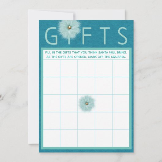 ギフトのクリスマスのテーマのビンゴのゲーム シーズンカード (正面)