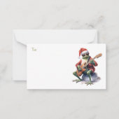 ギフトのクリスマスカエルのロックバンド ノートカード (正面)