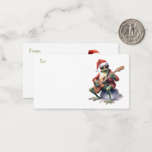 ギフトのクリスマスカエルのロックバンド ノートカード