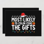 ギフトのクリスマスホリに色を付ける可能性が最も高い 招待状 (正面/裏面)