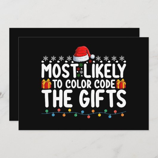 ギフトのクリスマスホリに色を付ける可能性が最も高い 招待状 (正面/裏面)