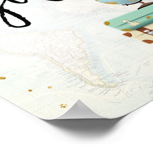 ギフトのサインお客様はミセス恋しく思に旅行シャワー。 ポスター (角)