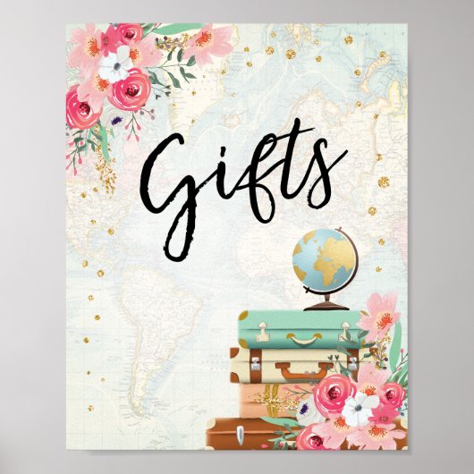 ギフトのサインお客様はミセス恋しく思に旅行シャワー。 ポスター (正面)