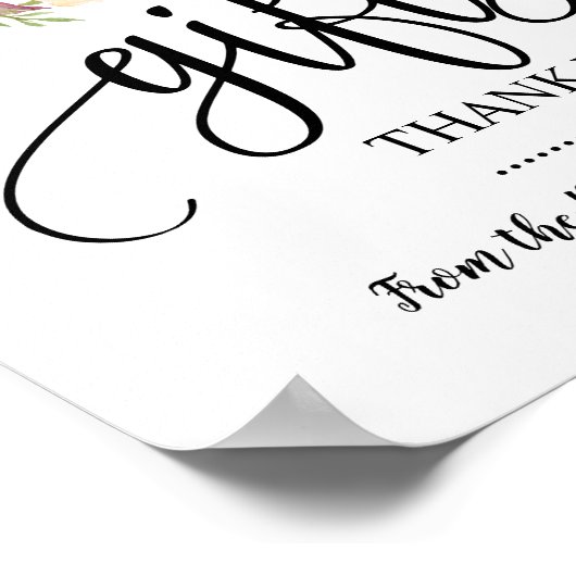 ギフトのサインのシャワー結婚式のレセプション海軍ブルゴーニュ ポスター (角)