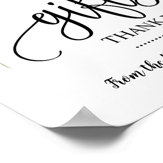 ギフトのサインのシャワー結婚式の受付ひまわり ポスター (角)