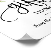 ギフトのサインのシャワー結婚式の受付ピンクのフローラ ポスター (角)