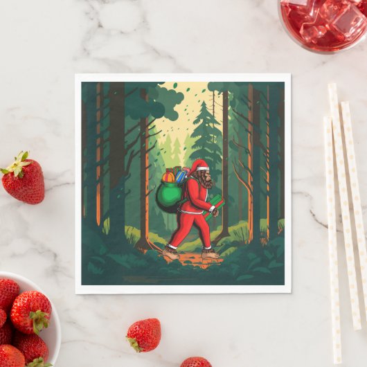 ギフトのビッグフットサンタクロース袋 スタンダードランチョンナプキン (インサイチュ)