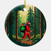 ギフトのビッグフットサンタクロース袋 セラミックオーナメント (裏面)