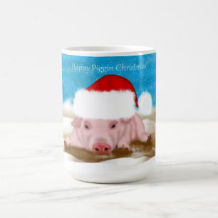 ギフトのマグの幸せなPigginのクリスマス-休日のブタのマグ コーヒーマグカップ