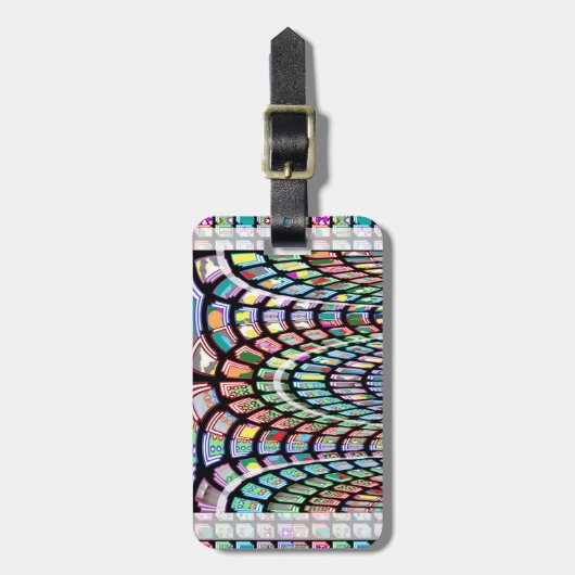 ギフトのミニチュア美術の抽象芸術の波パターン ラゲッジタグ (正面縦)