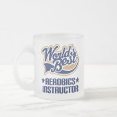 ギフトの世界の最も最高のなエアロビクスのインストラクター フロストグラスマグカップ (左)