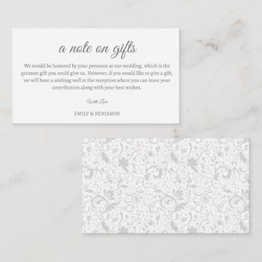 ギフトの囲い結婚カードのメモ エンクロージャーカード (正面/裏面)