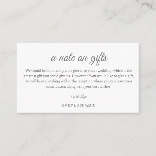 ギフトの囲い結婚カードのメモ エンクロージャーカード (正面)