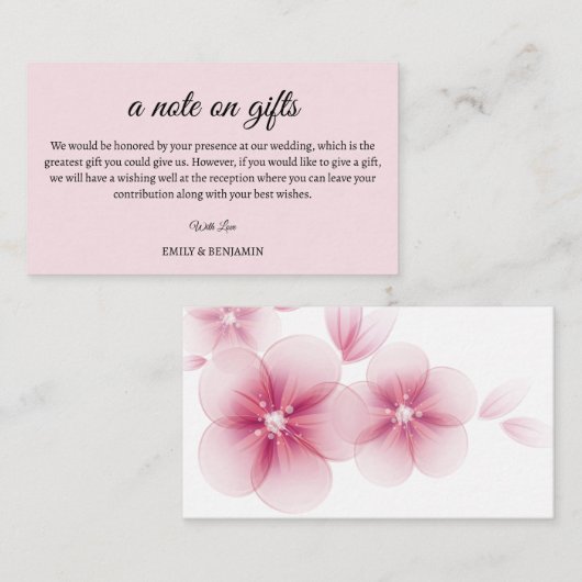 ギフトの囲い結婚カードのメモ エンクロージャーカード (正面/裏面)