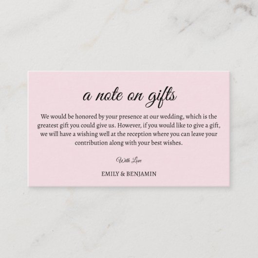 ギフトの囲い結婚カードのメモ エンクロージャーカード (正面)