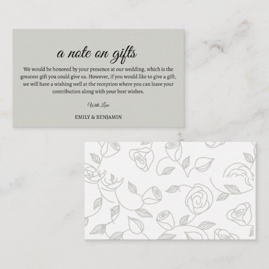 ギフトの囲い結婚カードのメモ エンクロージャーカード (正面/裏面)