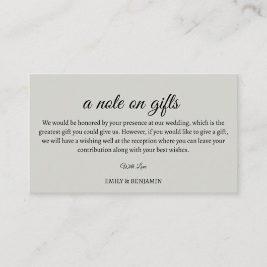 ギフトの囲い結婚カードのメモ エンクロージャーカード (正面)