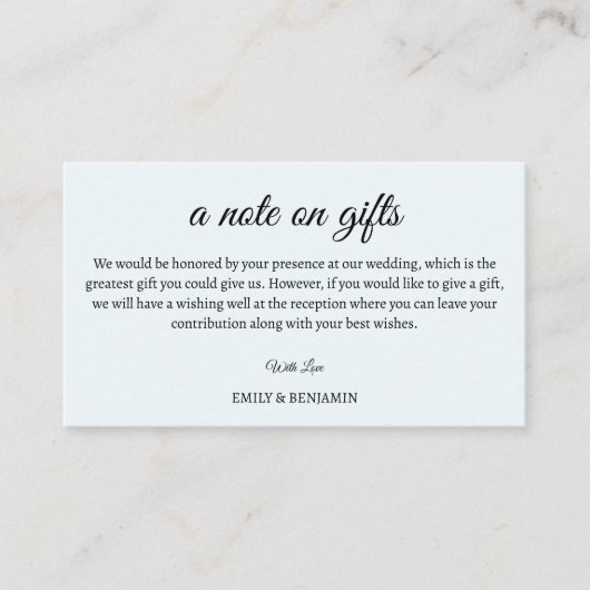 ギフトの囲い結婚カードのメモ エンクロージャーカード (正面)