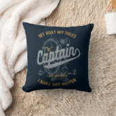 ギフトの大尉を航海するRetroおもしろいな船員のギフト クッション (ブランケット)