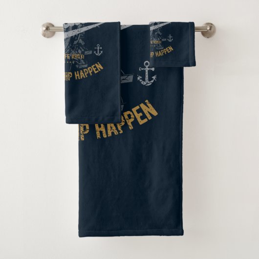 ギフトの大尉を航海するRetroおもしろいな船員のギフト バスタオルセット (インサイチュ)