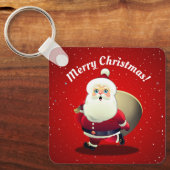 ギフトの完全な袋を持つかわいいサンタクロース キーホルダー (正面)