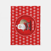 ギフトの完全な袋を持つかわいいサンタクロース フリースブランケット (正面)