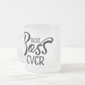 ギフトの最も最高のなボスの常にコーヒー フロストグラスマグカップ (正面左)