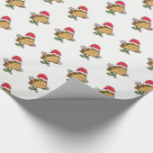ギフトの紙を包むサンタのタコス ラッピングペーパー (角)