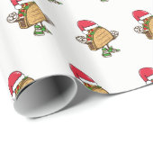 ギフトの紙を包むサンタのタコス ラッピングペーパー (ロールコーナー)
