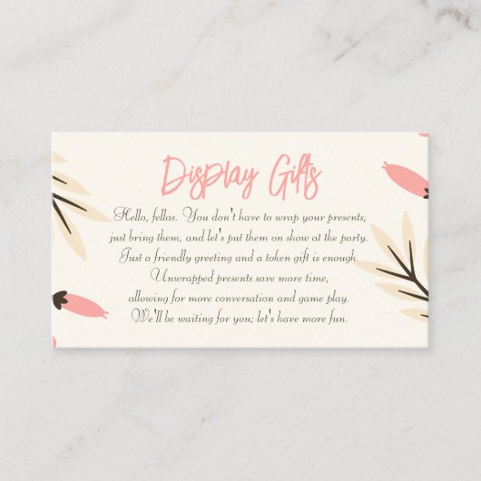 ギフトの表示 エンクロージャーカード (正面)