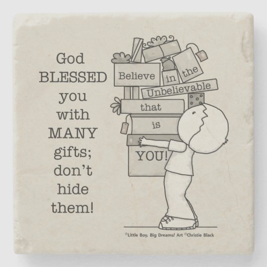 ギフトの表示 ストーンコースター (正面)