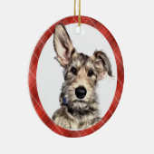 ギフトの袋を持つ子鹿の子犬のオーナメント セラミックオーナメント (右)