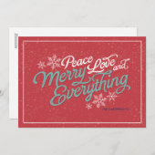 ギフトの赤いリボンの原稿の休日カード シーズンカード (正面/裏面)