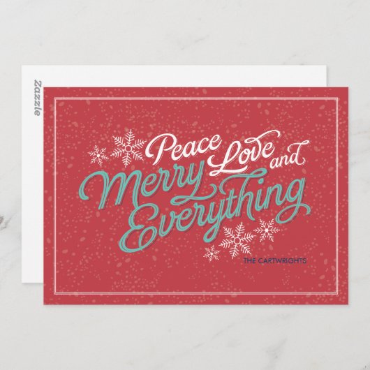 ギフトの赤いリボンの原稿の休日カード シーズンカード (正面/裏面)