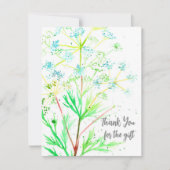 ギフトの青い野の花 水彩画をありがとう サンキューカード (正面)