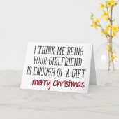 ギフトもうたくさんだ、彼氏のおもしろいクリスマス カード (黄色い花)