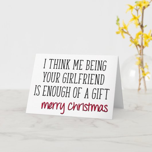 ギフトもうたくさんだ、彼氏のおもしろいクリスマス カード (黄色い花)