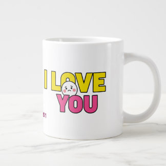 ギフトやアパレルに最適なSweet I Love You グラフィック ジャンボコーヒーマグカップ