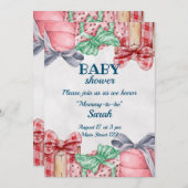 ギフトをテーマにしたベビーシャワー招待状 招待状 (正面/裏面)