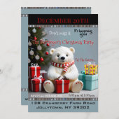 ギフトを守る熊の毎年恒例のクリスマスパーティー 招待状 (正面/裏面)