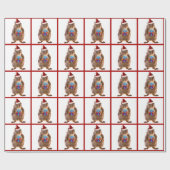 ギフトを持つかわいいクリスマスのリス ラッピングペーパー (フラット)