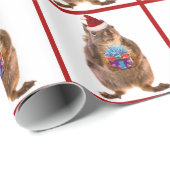 ギフトを持つかわいいクリスマスのリス ラッピングペーパー (ロールコーナー)