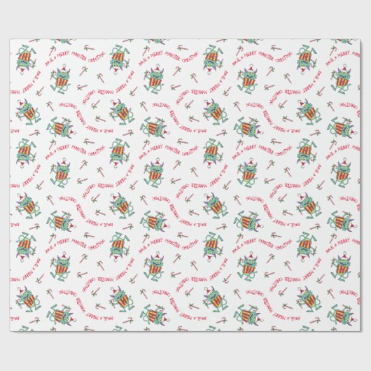 ギフトを持つクリスマスモンスター ラッピングペーパー (フラット)