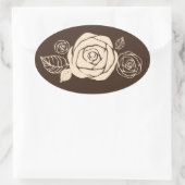ギフトを調整しているコーヒーおよびクリームのバラ 楕円形シール (バッグ)