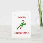 ギフトを運んでいるクリスマスのランナー シーズンカード (正面)