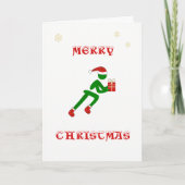 ギフトを運んでいるクリスマスのランナー シーズンカード (正面)